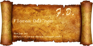 Florea Dénes névjegykártya